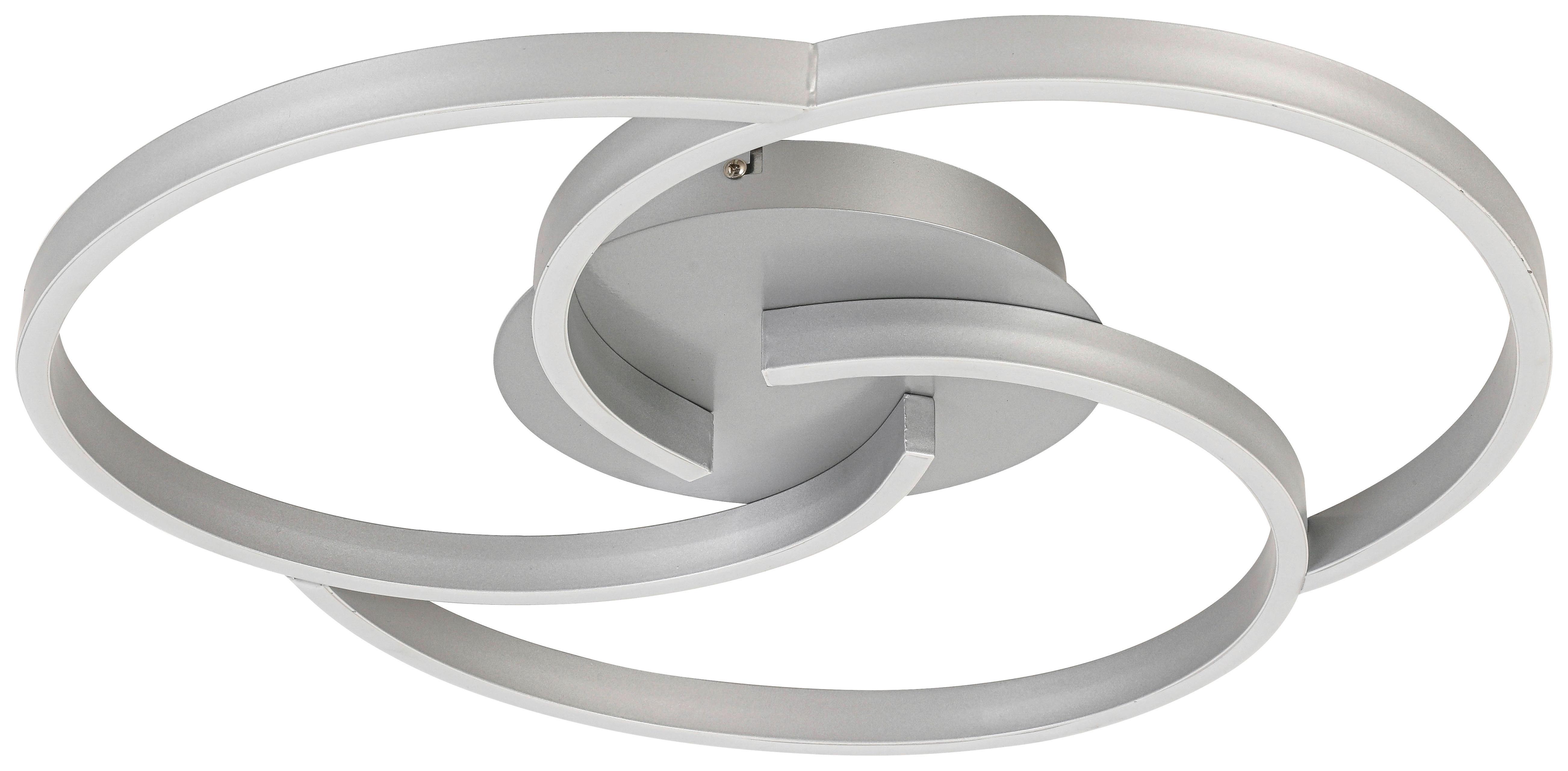 LAMPA SUFITOWA LED KERSTIN - kolor srebrny, Trend, tworzywo sztuczne/metal (50/7,5cm) - Novel