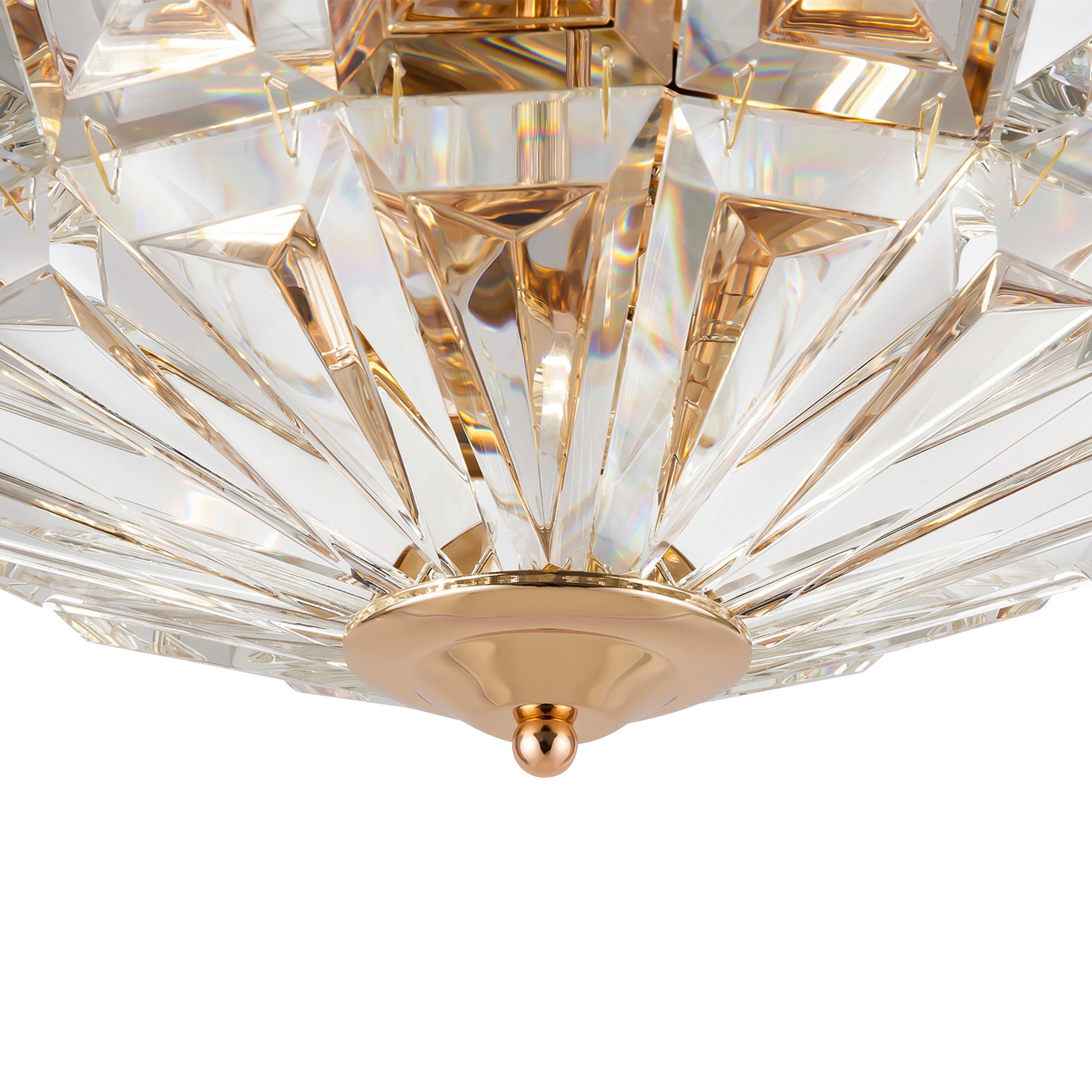 DECKENLEUCHTE FACET - Goldfarben, Basics, Glas/Metall (39,6/19,2/39,6cm) - MAYTONI