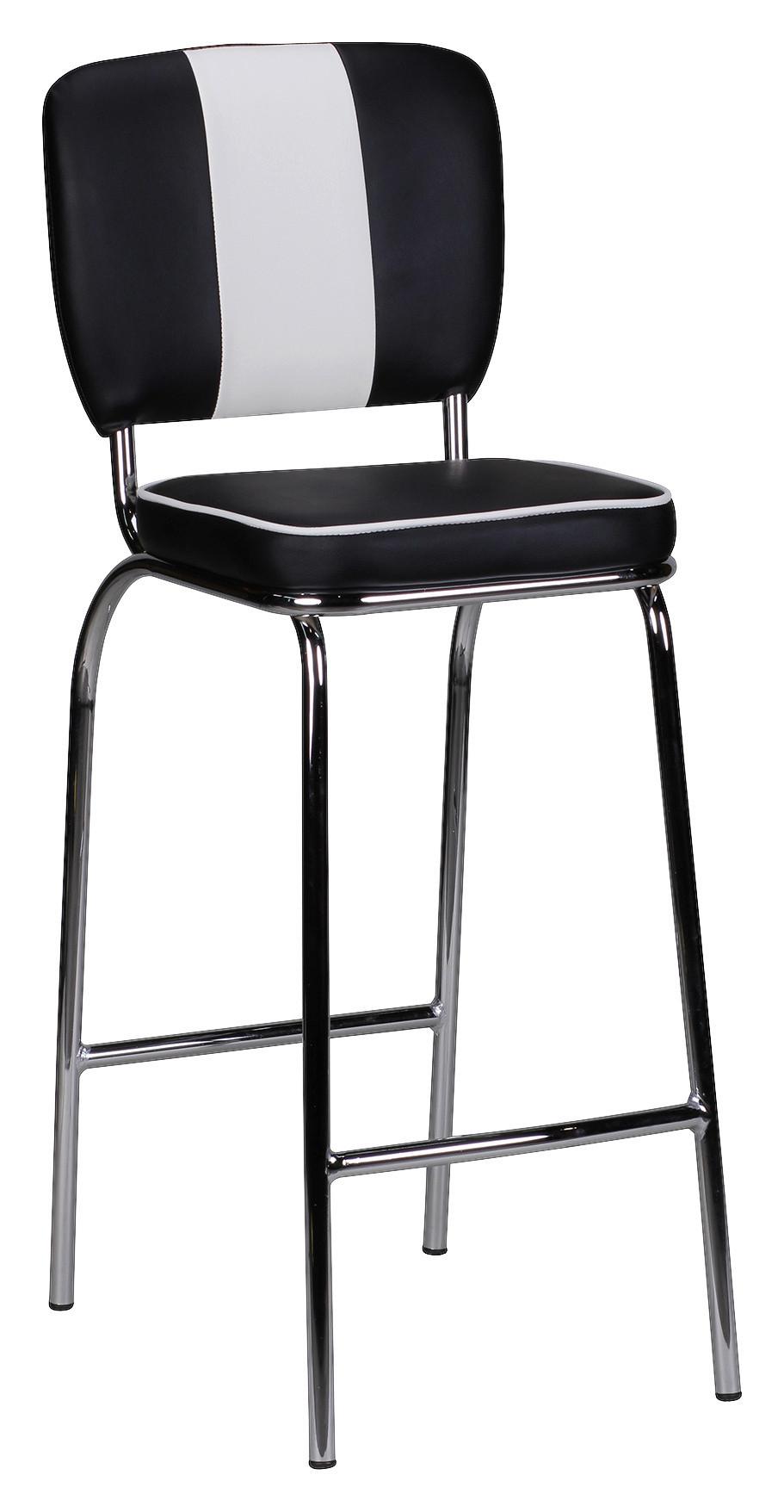 Barski Stol American Diner - srebrne barve/črna, Moderno, kovina/umetna masa (40/110/38cm) - MID.YOU