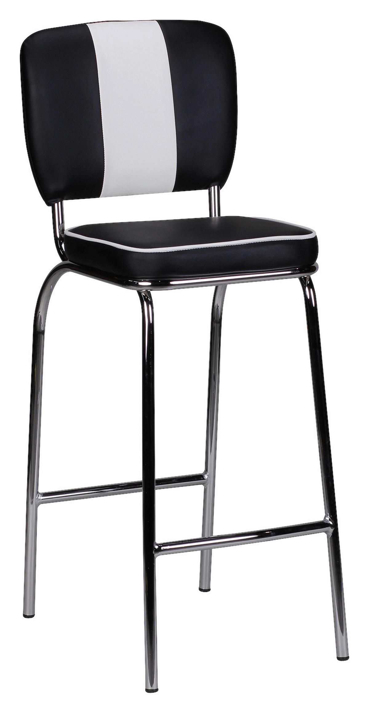 Barski Stol American Diner - srebrne barve/črna, Moderno, kovina/umetna masa (40/110/38cm) - MID.YOU