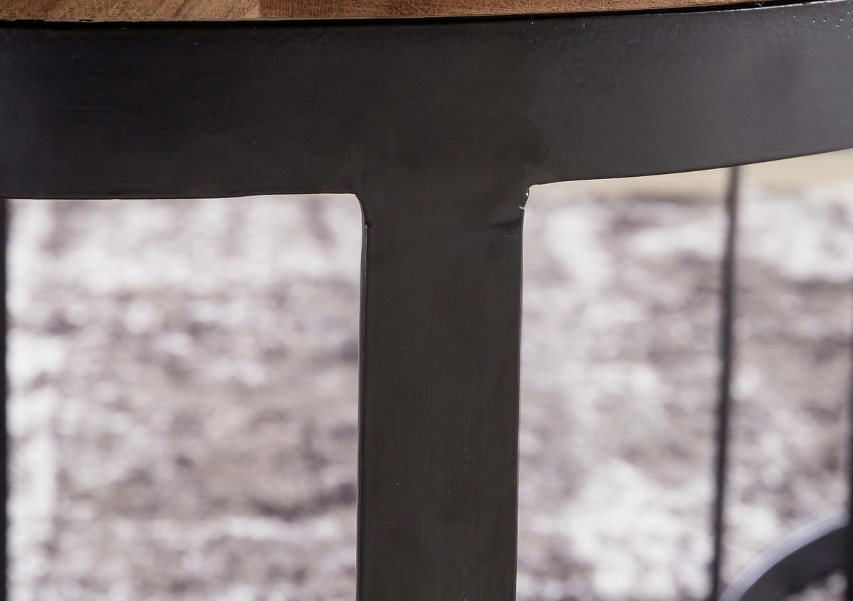 Beistelltischset "Akola", 2-er Set, aus Sheesham - Sheeshamfarben/Schwarz, Design, Holz/Metall (53/53/45cm) - MID.YOU