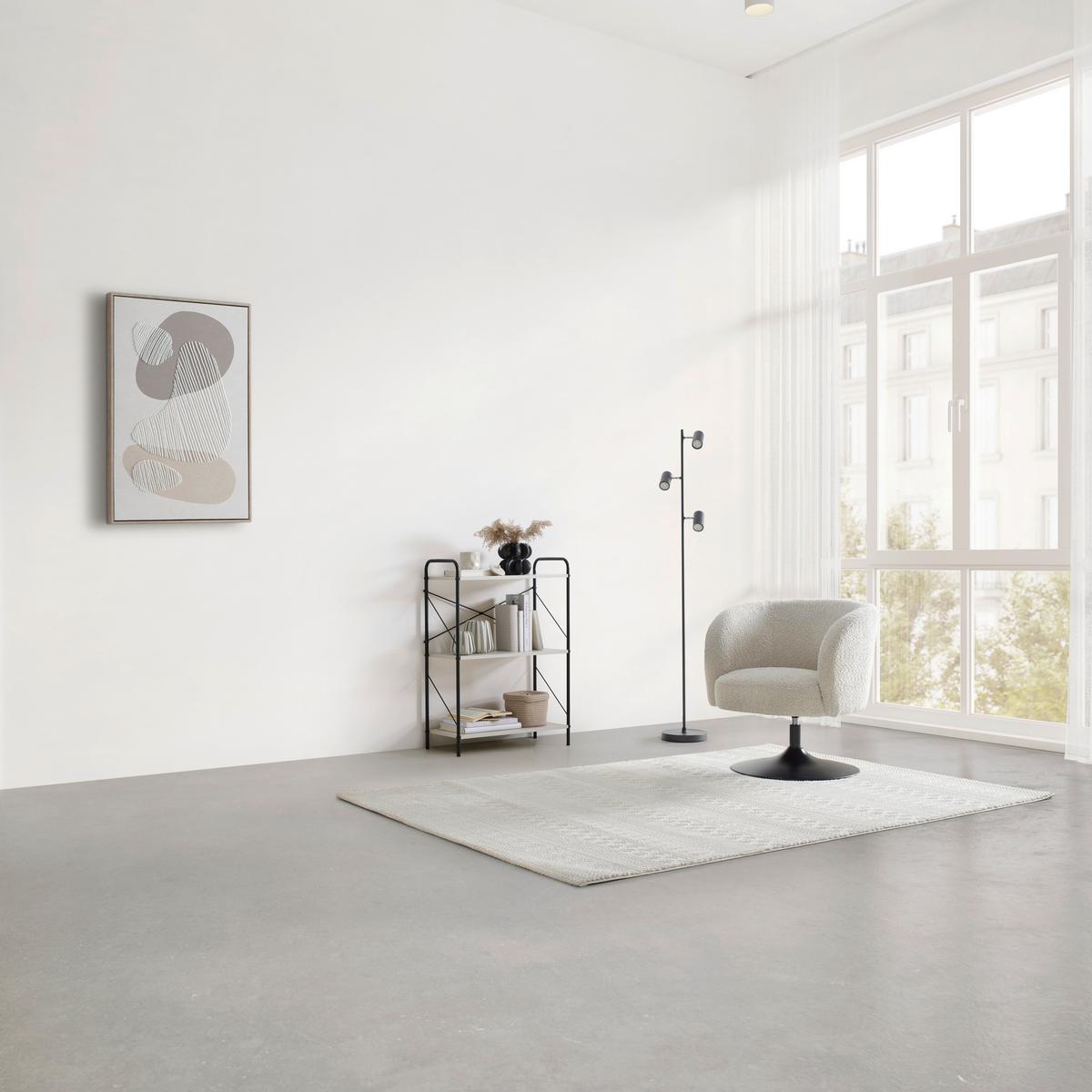 Regal Tom Kaschmir/Schwarz - Kaschmir/Schwarz, Modern, Holzwerkstoff/Metall (63.2/89/30cm) - Mömax