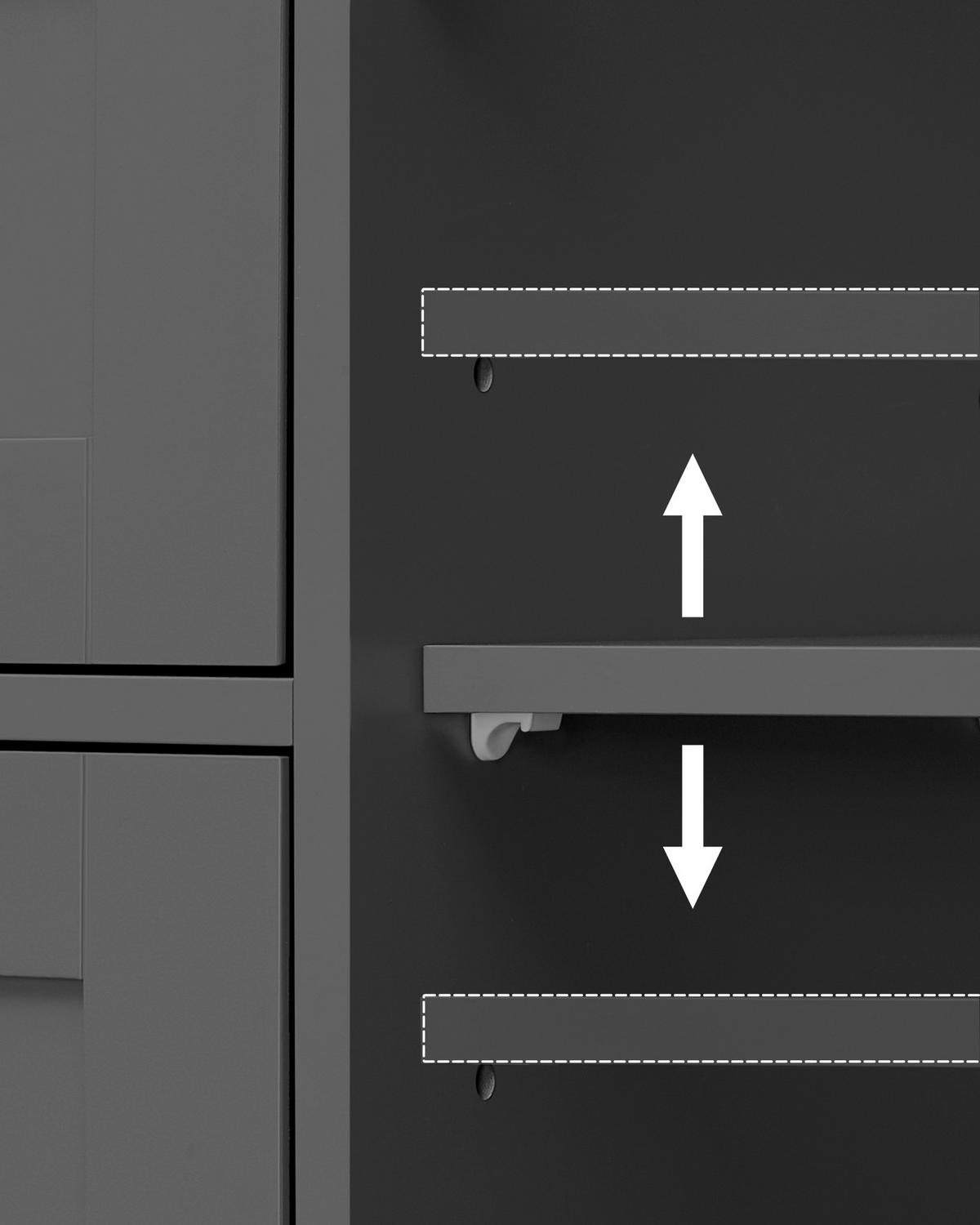 MIDISCHRANK BATHROOM CABINET - Schwarz, MODERN, Holzwerkstoff (55/82/30cm) - MID.YOU