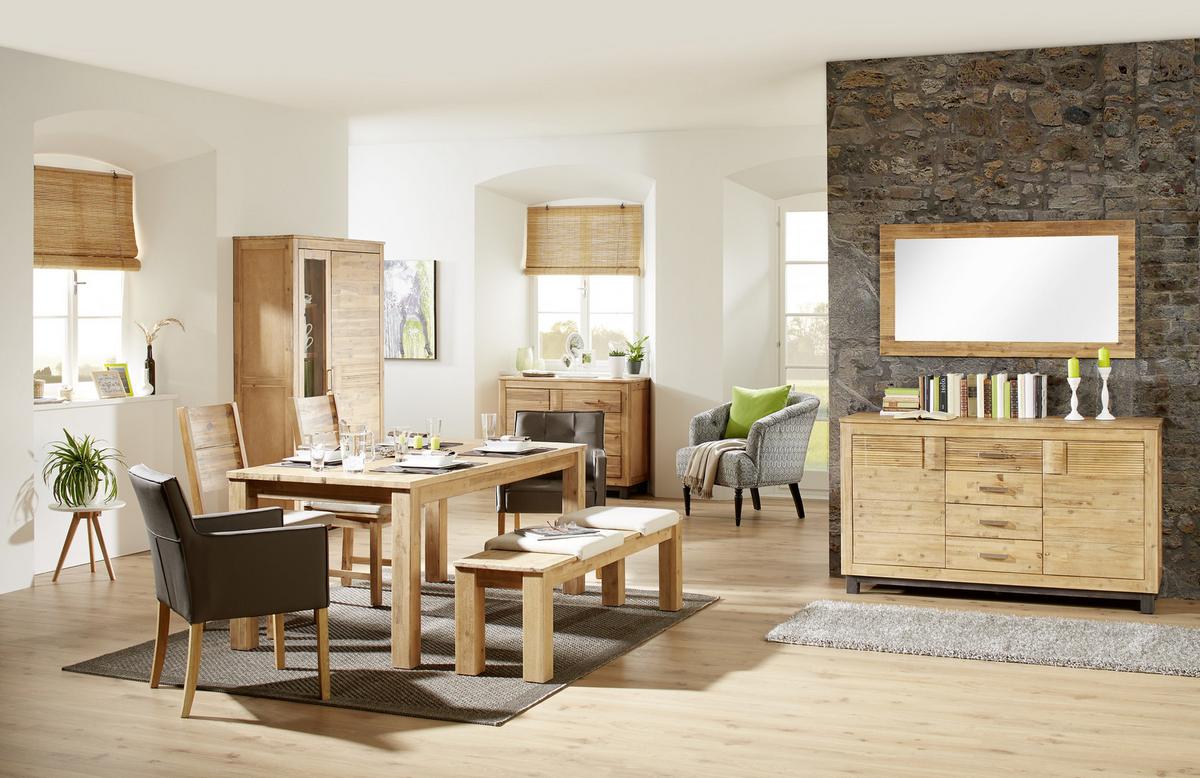 Hängeelement aus Akazie teilmassiv - Akaziefarben, Konventionell, Holz (50/120/35cm) - Zandiara