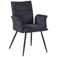 Armlehnstuhl Nova Grau - Schwarz/Grau, MODERN, Textil/Metall (63/88/63cm) - Premium Living