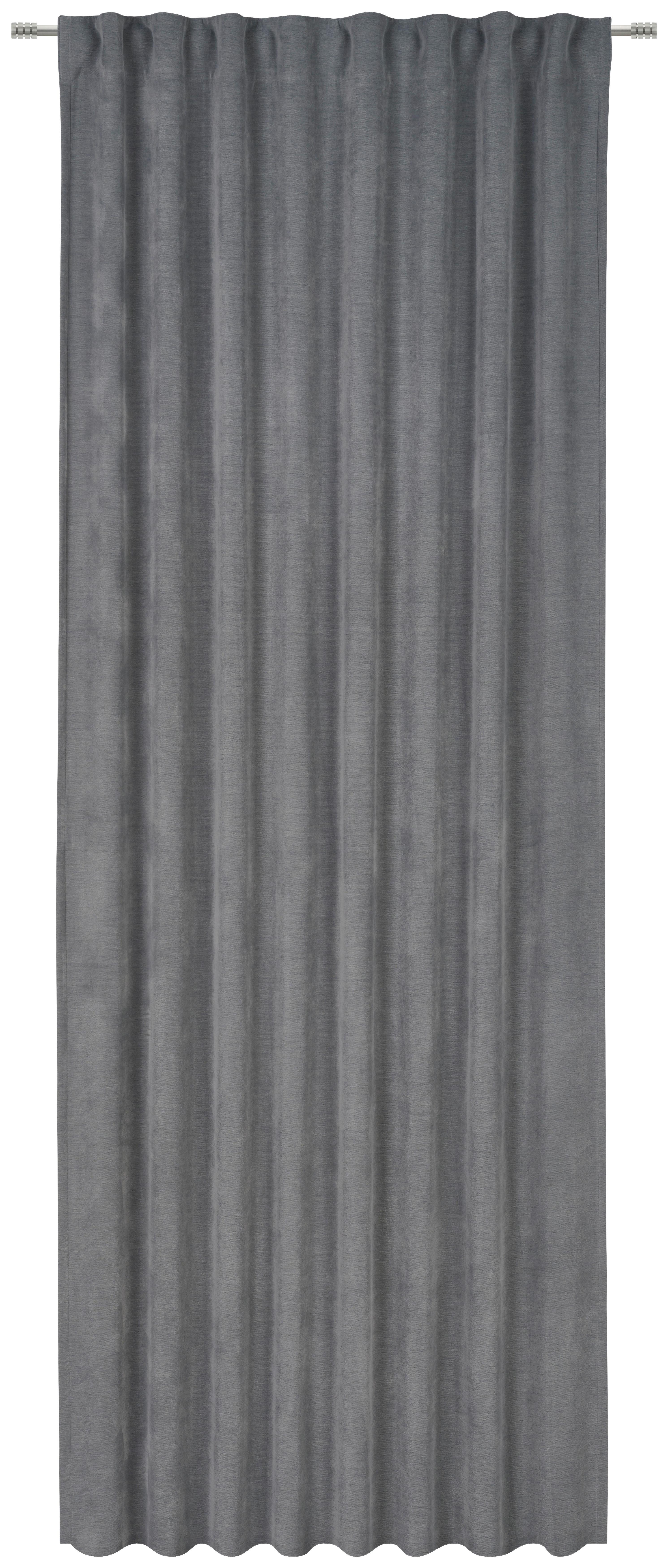 ZASŁONA GOTOWA HERRING - antracytowy, Basics, tkanina (135/245cm) - Dieter Knoll