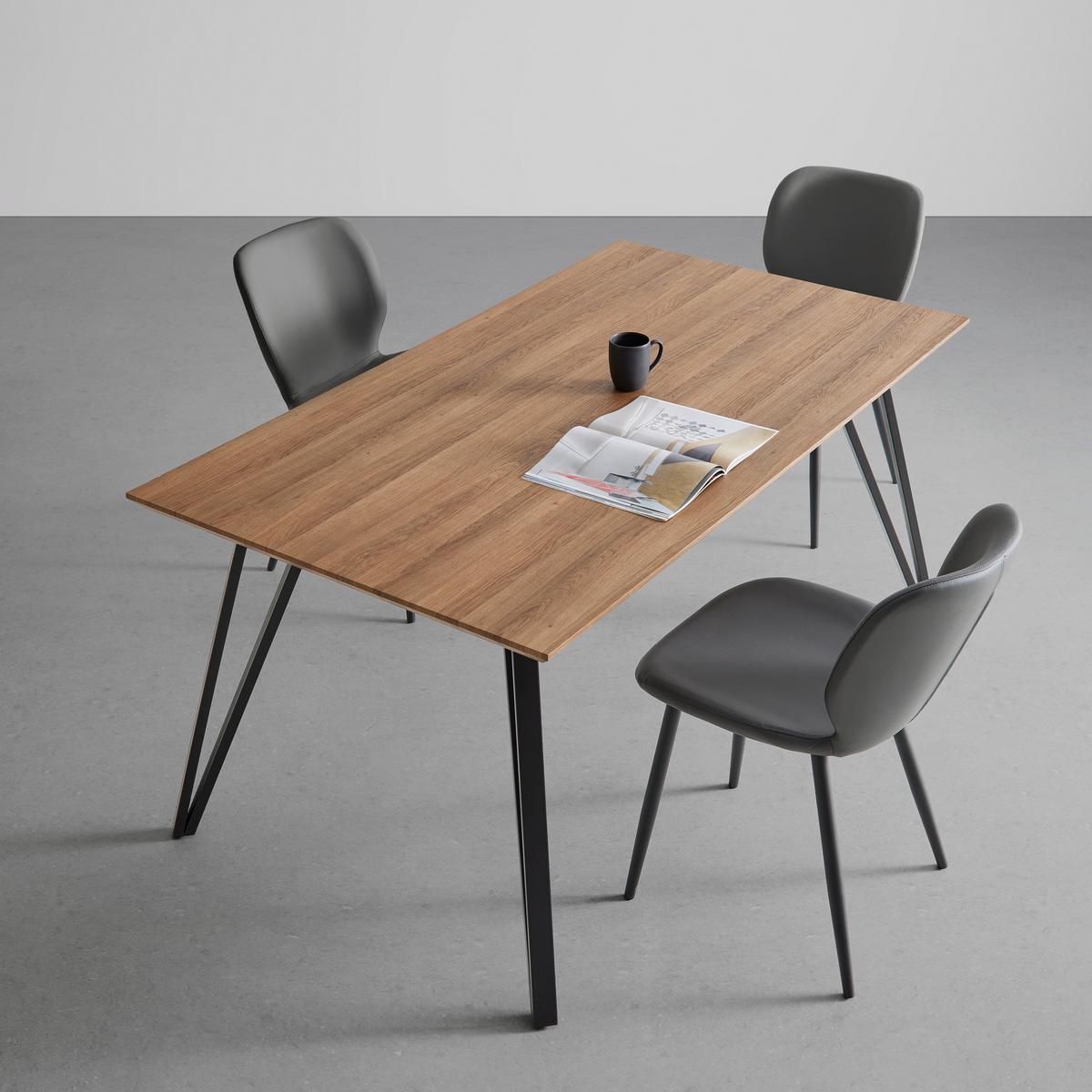 Jedilna Miza Delia, Barva Oreha - črna/barve oreha, Moderno, kovina/leseni material (160/75/90cm) - Bessagi Home