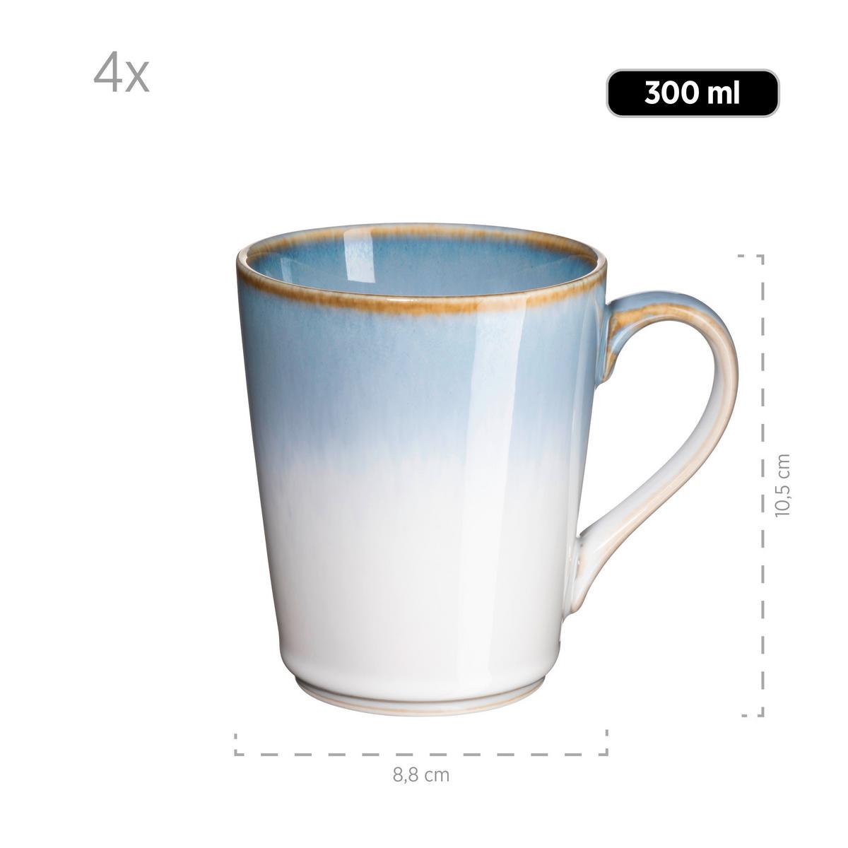 KOMBISERVICE 931990 BLAU POSTSICHER - Blau/Weiss, Basics, Keramik (39,5/34,8/35,5cm) - Mäser