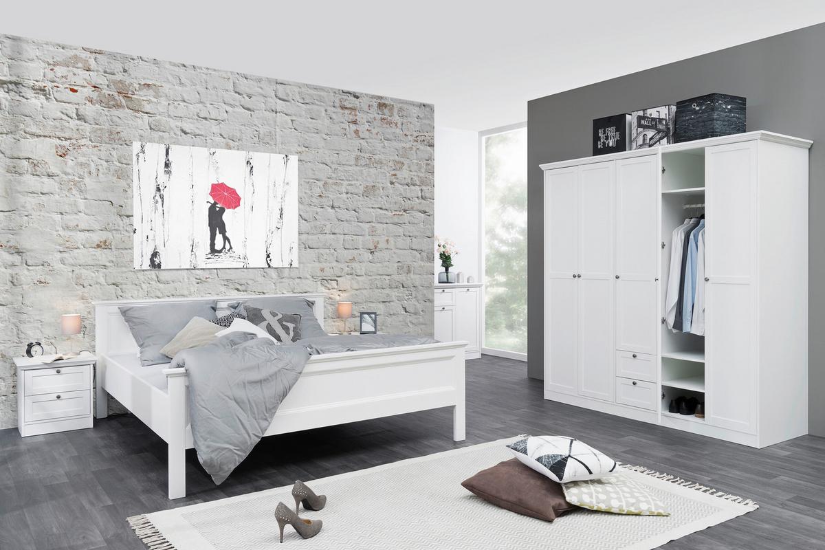 SZAFA UCHYLNA LANDWOOD 19 - kolor srebrny/biały, Lifestyle, materiał drewnopochodny/metal (190/200/67cm) - MID.YOU