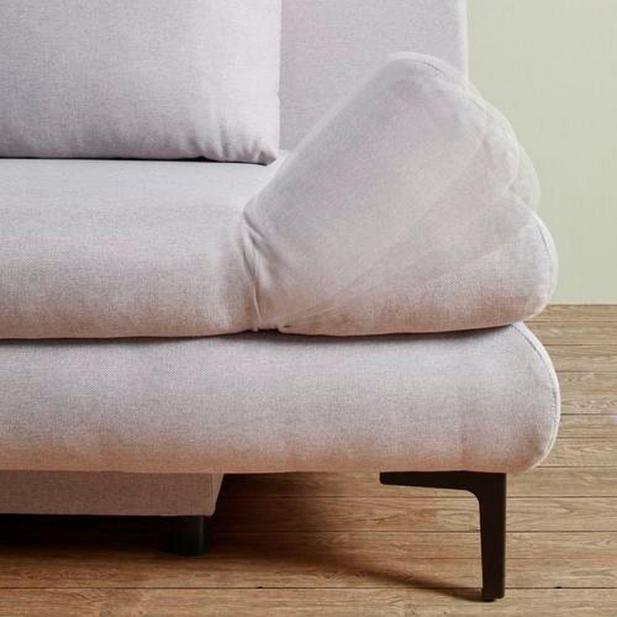 Schlafsofa in Hellgrau mit Bettfunktion - Hellgrau/Schwarz, MODERN, Textil (191/42-76/86cm) - Based