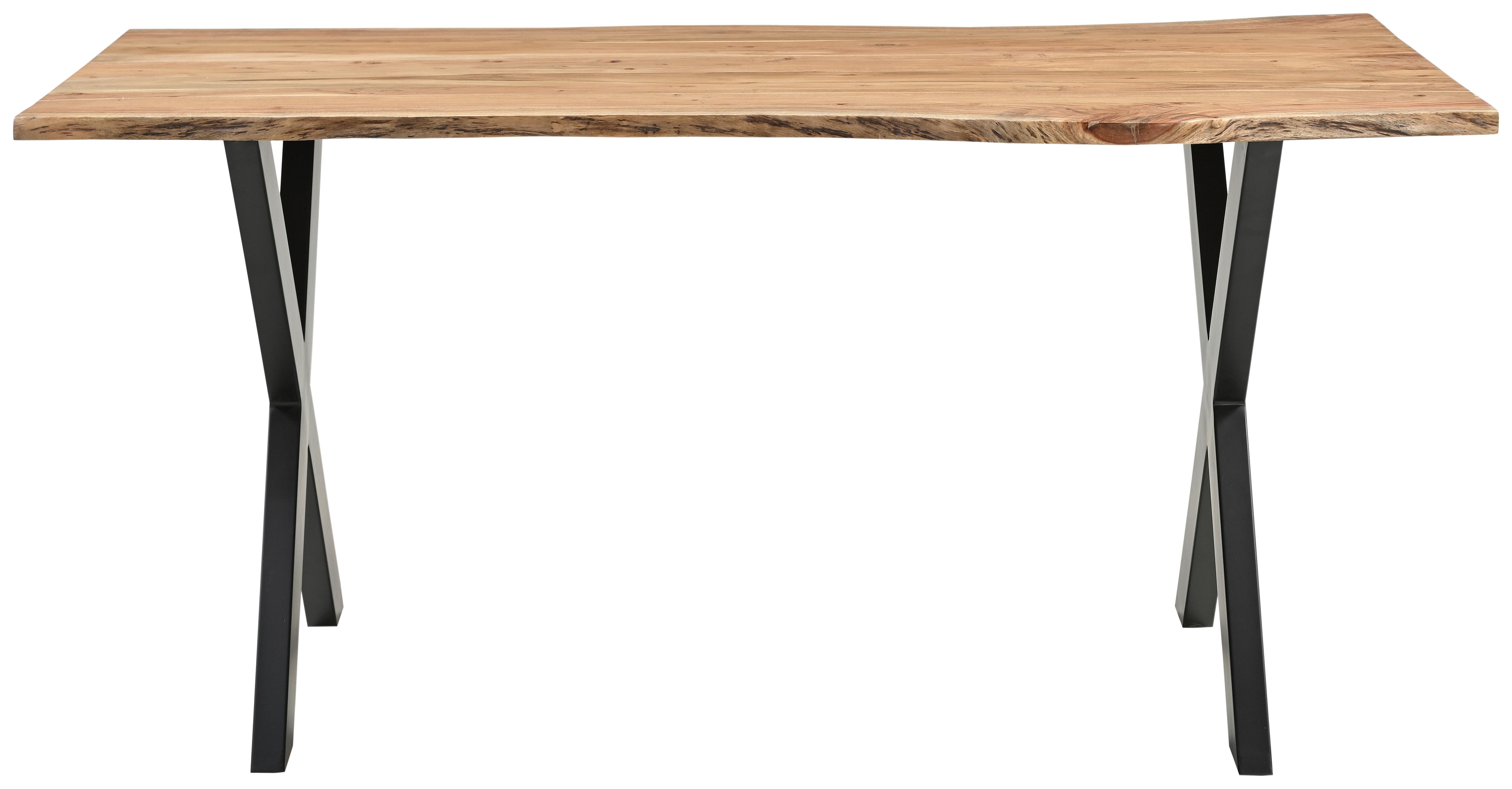 Étkezőasztal Alan - akáciaszínű/fekete, Modern, fa/fém (160/76/85cm) - Mömax