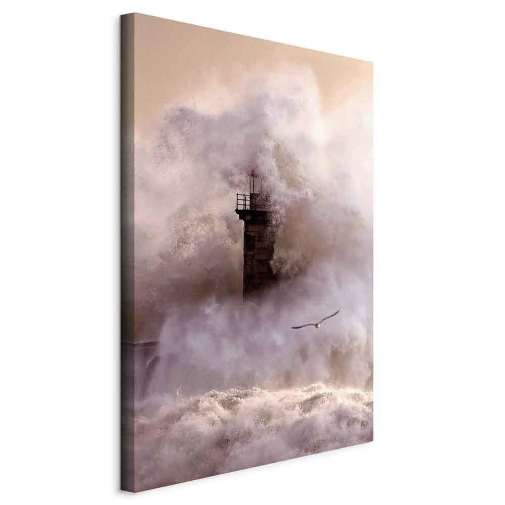 Slika Na Platnu Storm - bež/rjava, Basics, tekstil/leseni material (40/60/1.2cm) - artgeist