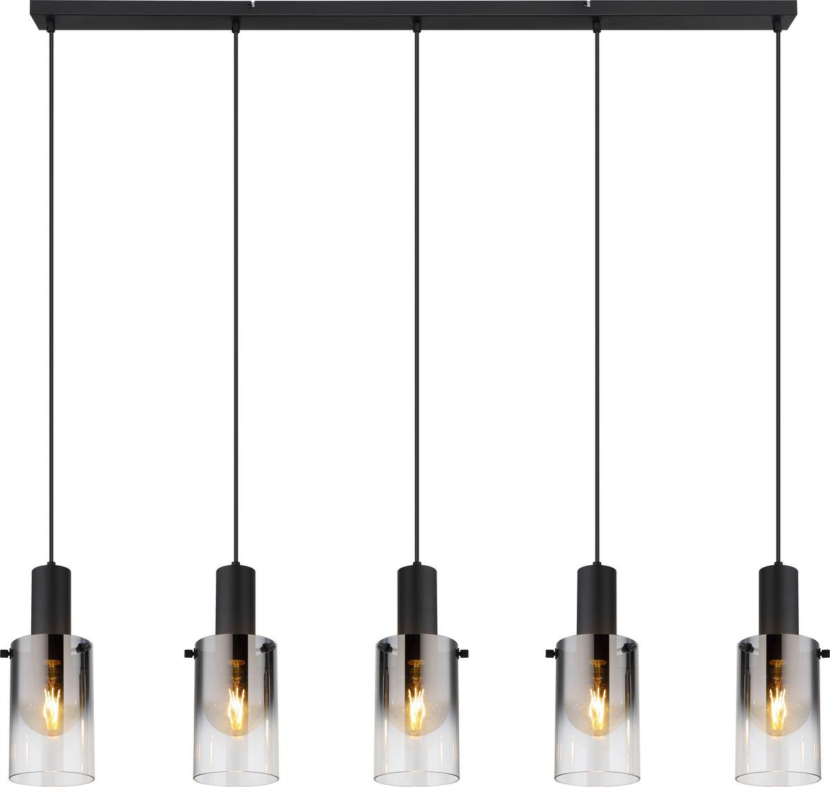 LAMPA WISZĄCA GREITH II - czarny, Design, tworzywo sztuczne/metal (120/12,5/150cm) - Novel