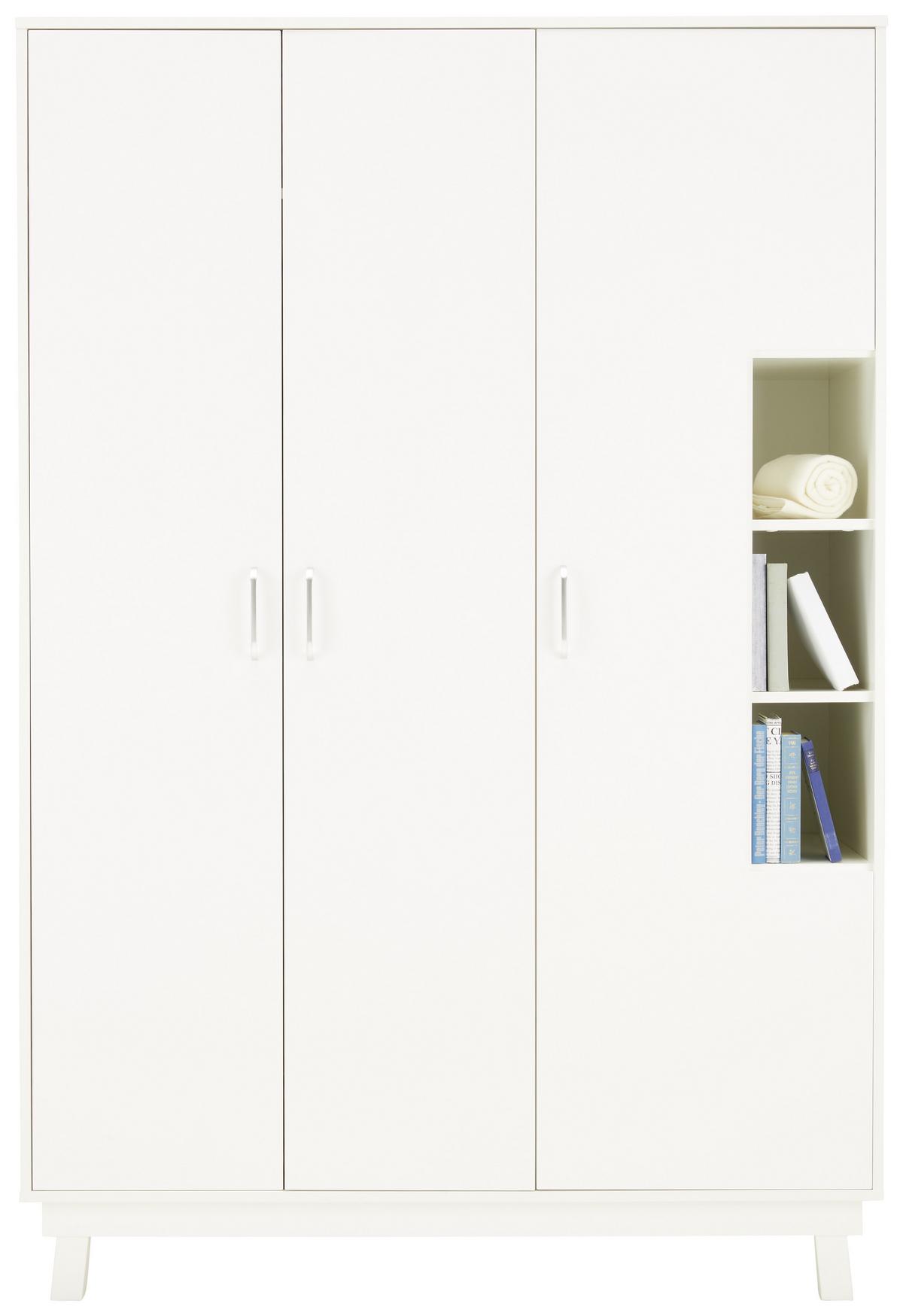 Kleiderschrank in Weiß - Weiß, MODERN, Holz (133/195/55cm) - Premium Living