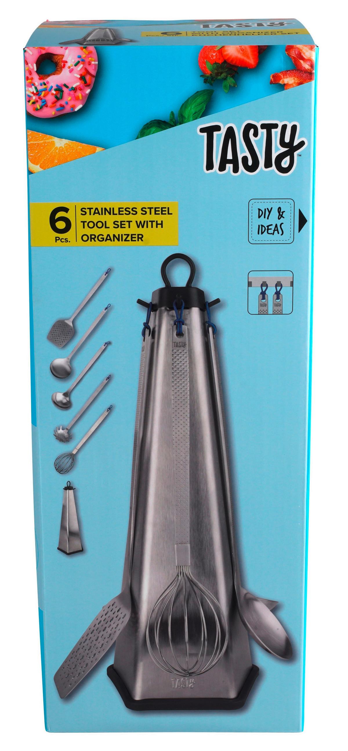 ZESTAW PRZYBORÓW KUCHENNYCH 678951 - kolor srebrny/niebieski, Basics, metal (40/18/14cm) - Fackelmann