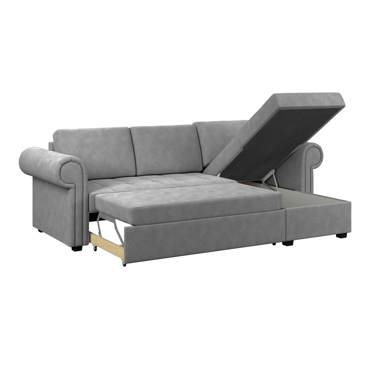 Kutna Garnitura Oslo - siva, Romantično / ladanjski, tekstil (260/85/155cm) - James Wood