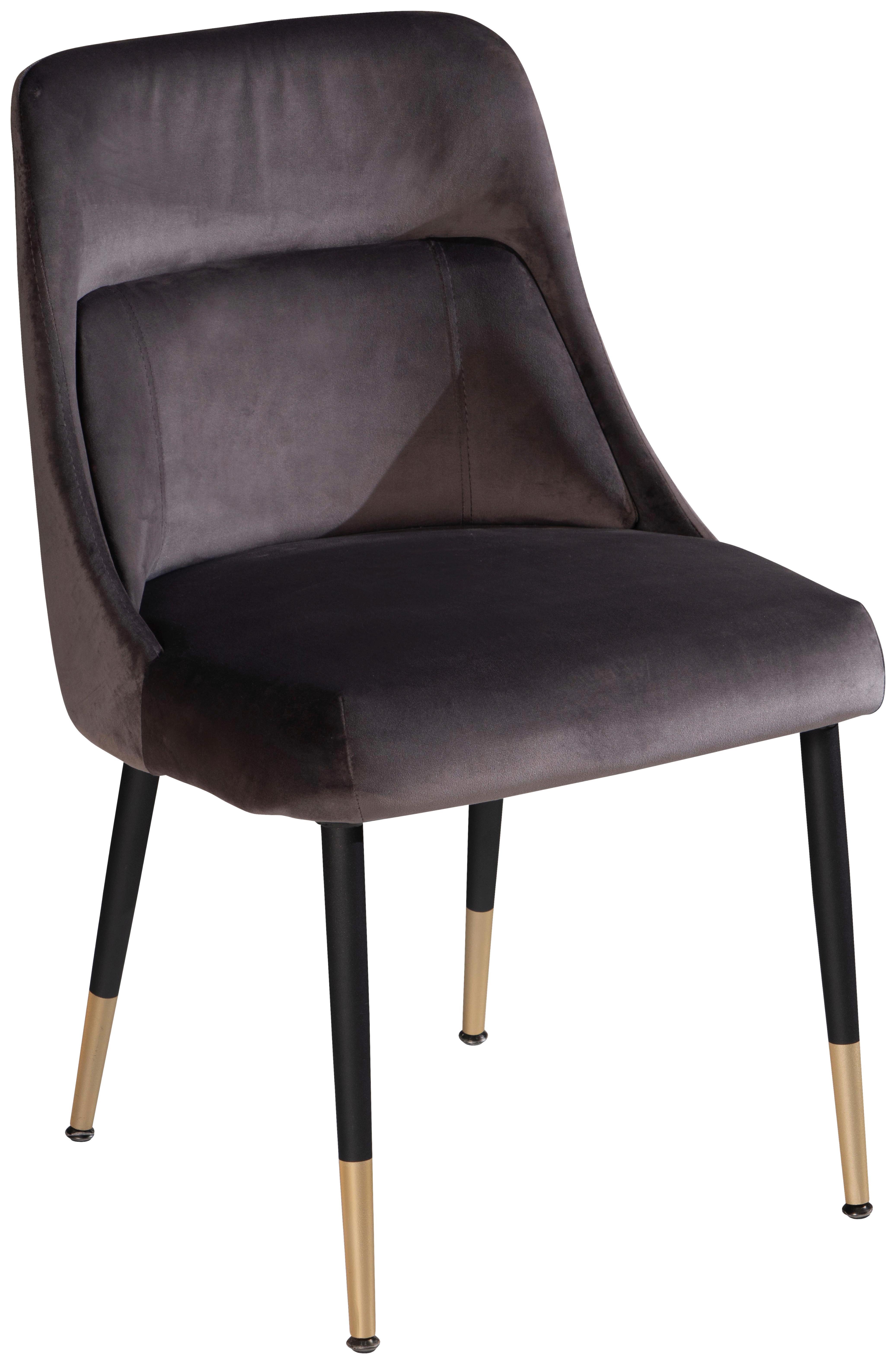 STUHL WL6.996 - Goldfarben/Schwarz, Design, Textil/Metall (49/85/56cm) - Livetastic
