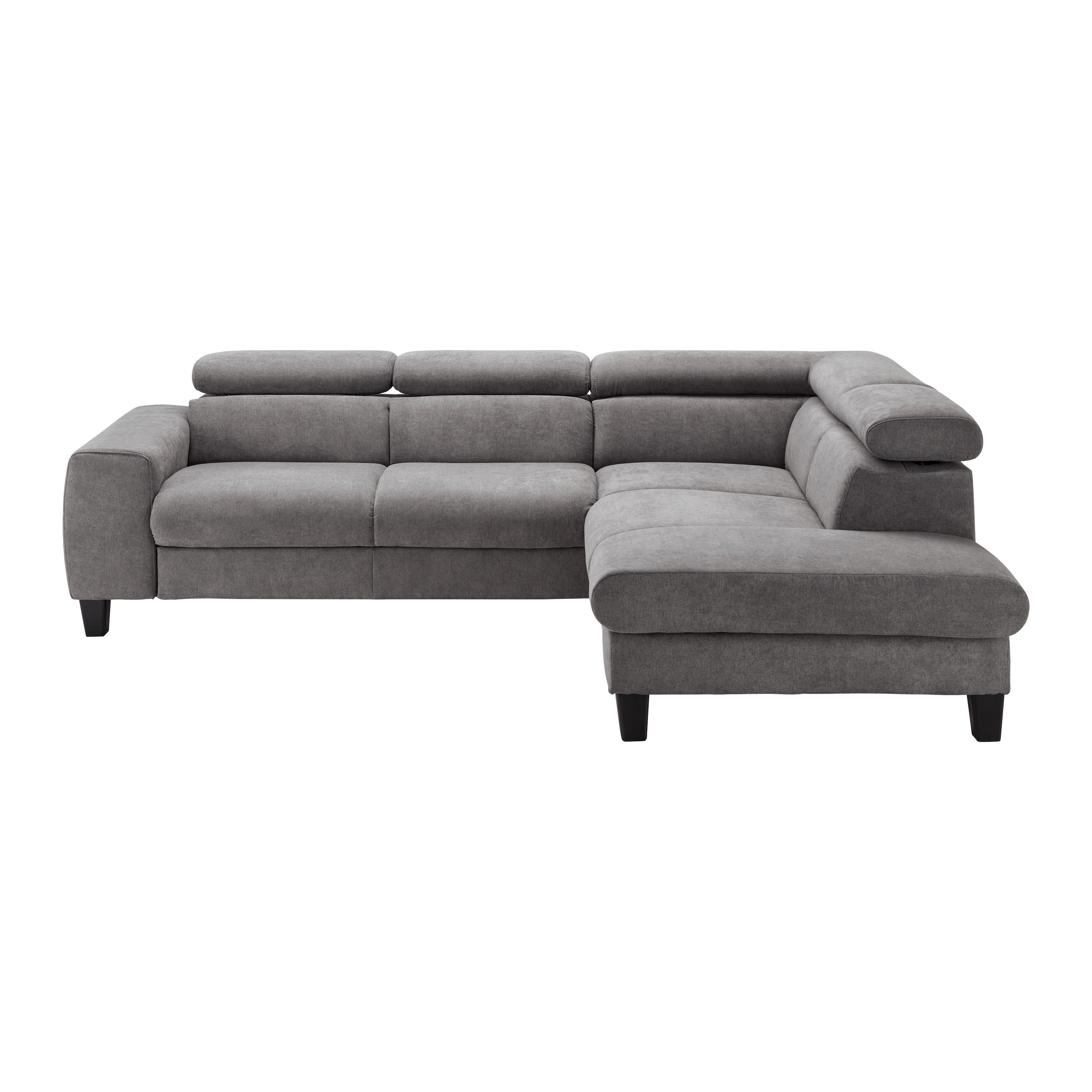 Wohnlandschaft Malibu Dunkelgrau - Dunkelgrau, Modern, Holz/Textil (249/88/207cm) - Bessagi Home