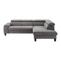Sarokkanapé Malibu - sötétszürke, Modern, textil (249/88/207cm) - Bessagi Home