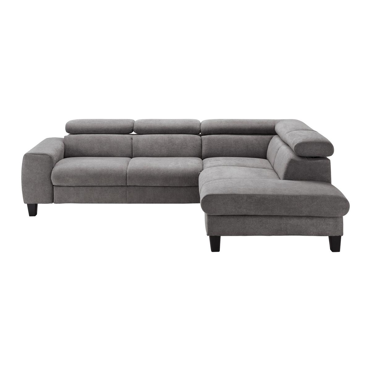 Sarokkanapé Malibu - sötétszürke, Modern, textil (249/88/207cm) - Bessagi Home