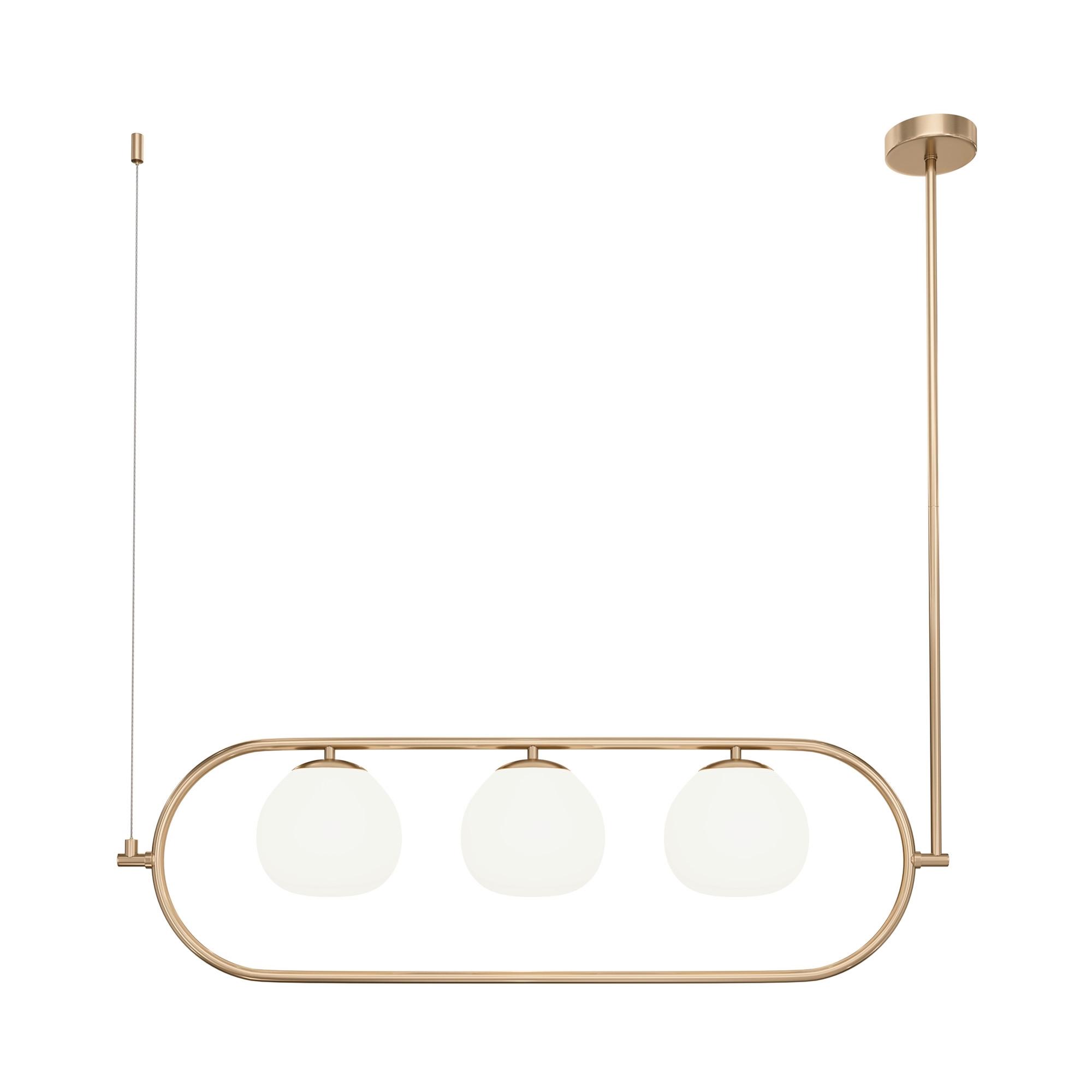 Pendelleuchte Erich - Weiss/Messingfarben, Trend, Glas/Metall (89/25,5/137cm) - MAYTONI