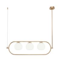 Pendelleuchte Erich - Weiss/Messingfarben, Trend, Glas/Metall (89/25,5/137cm) - MAYTONI