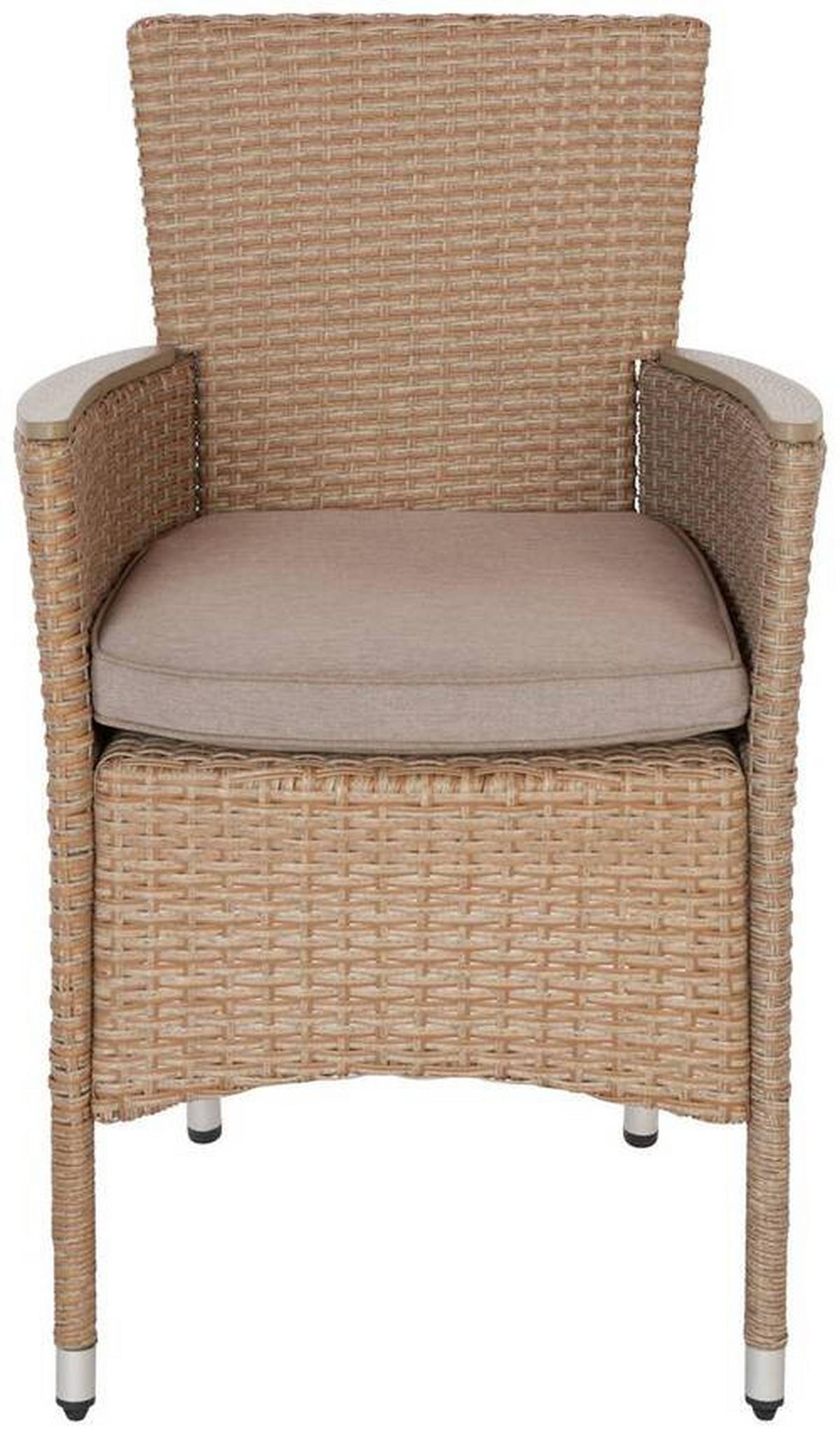 Vrtna Garnitura Porto Rio, Svetlo Rjava, Siva, 7-Delno - svetlo rjava/siva, Moderno, kovina/umetna masa (60/150/88/75cm) - Modern Living