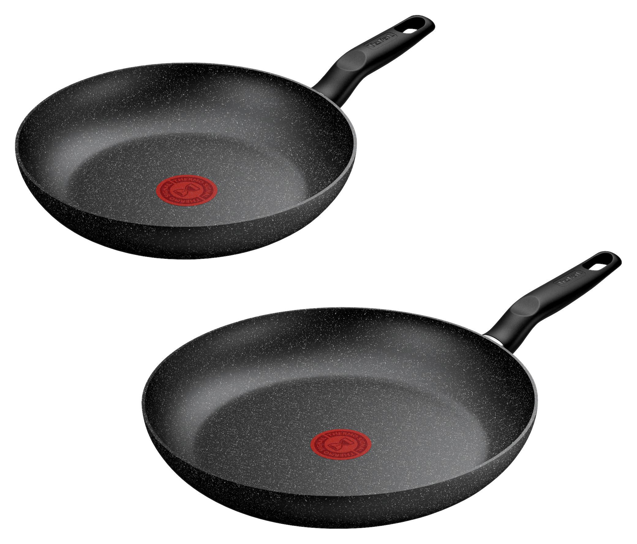 Pfannenset Tefal Dark Essential Schwarz, 2-tlg. - Schwarz, KONVENTIONELL, Metall (30,5/27,5/49,5cm) - Tefal