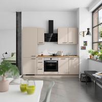 Küchenblock Easytouch High m. Geräten Sandfarben - Sandfarben/Eichefarben, MODERN, Holzwerkstoff/Metall (240cm) - Nobilia
