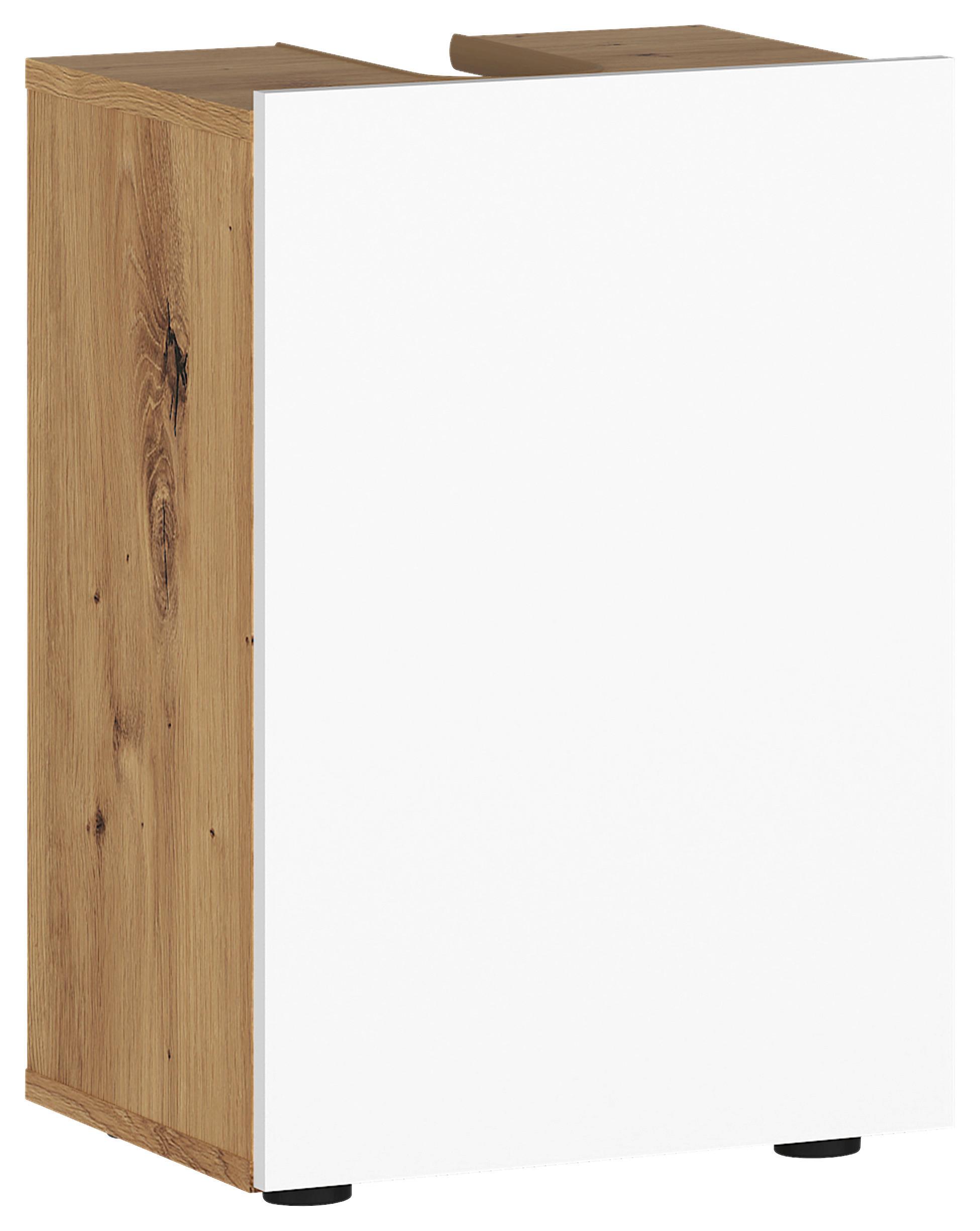 Element Ispod Umivaonika Ina - bijela/hrast Artisan, Konvencionalno, drvni materijal/plastika (35/56/34cm)