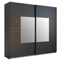 Omara Z Drsnimi Vrati Barea, Temno Siva - temno siva/siva, Moderno, kovina/leseni material (226/210/62cm) - Rauch Möbel