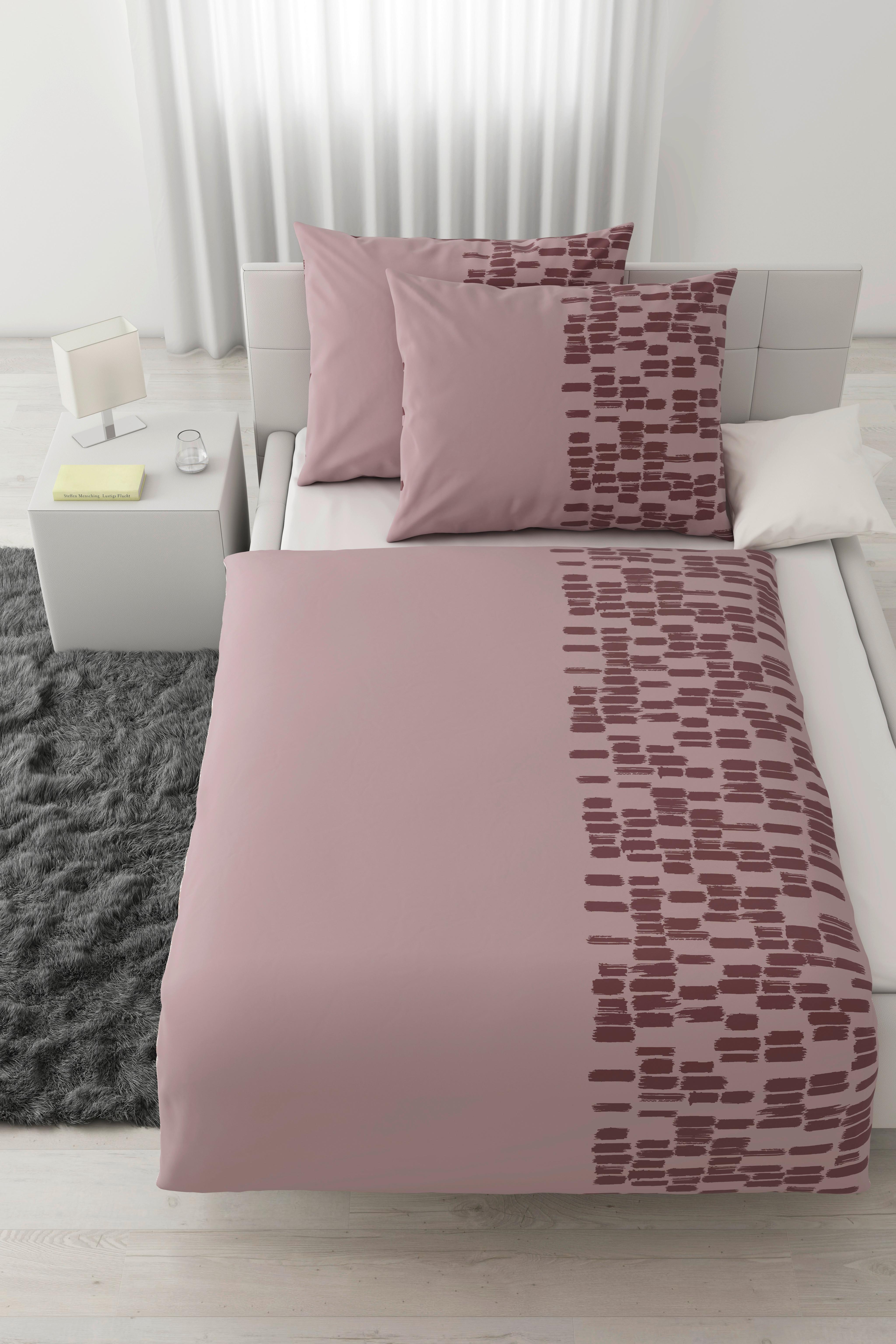 Ágyneműhuzat-garnitúra Kétszemélyes Brush Strokes - rózsaszín, textil (200/220cm) - Modern Living