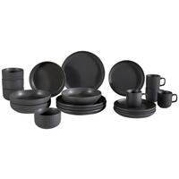 SERWIS OBIADOWO-ŚNIADANIOWY TIMELESS - czarny, Trend, ceramika - Novel