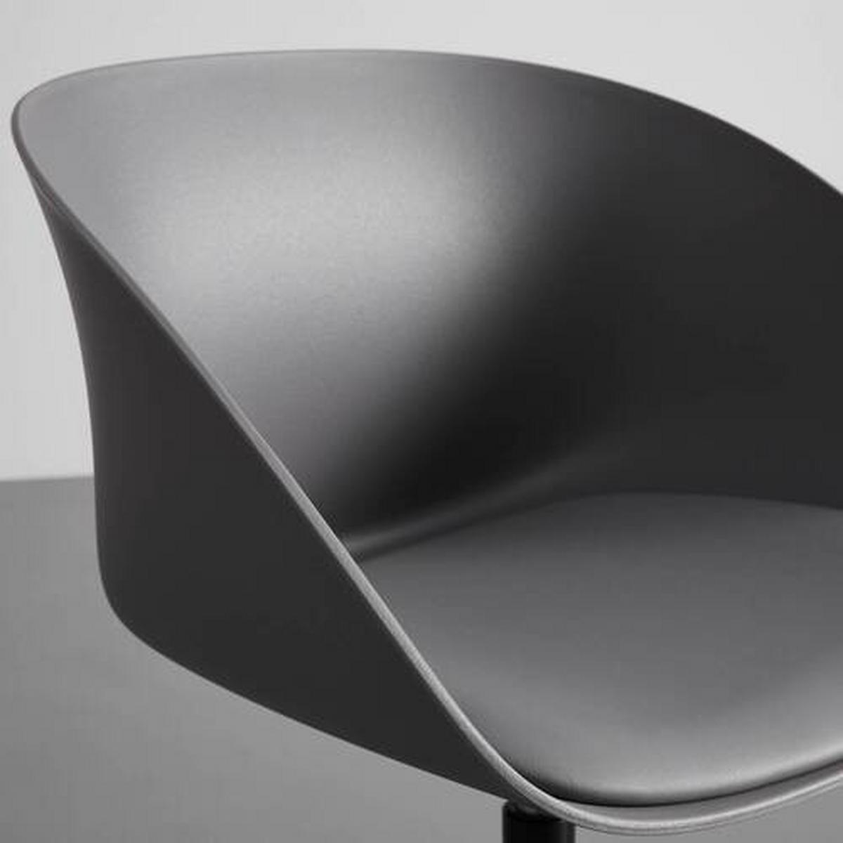 KRZESŁO OBROTOWE LIA - czarny/szary, Modern, tworzywo sztuczne/metal (56,5/75,5/51cm) - Bessagi Home