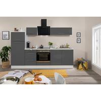 Küchenzeile mit Geräte Grau /Weiß B: ca. 270 cm - Alufarben/Weiß, KONVENTIONELL, Holzwerkstoff/Metall (270cm) - Respekta