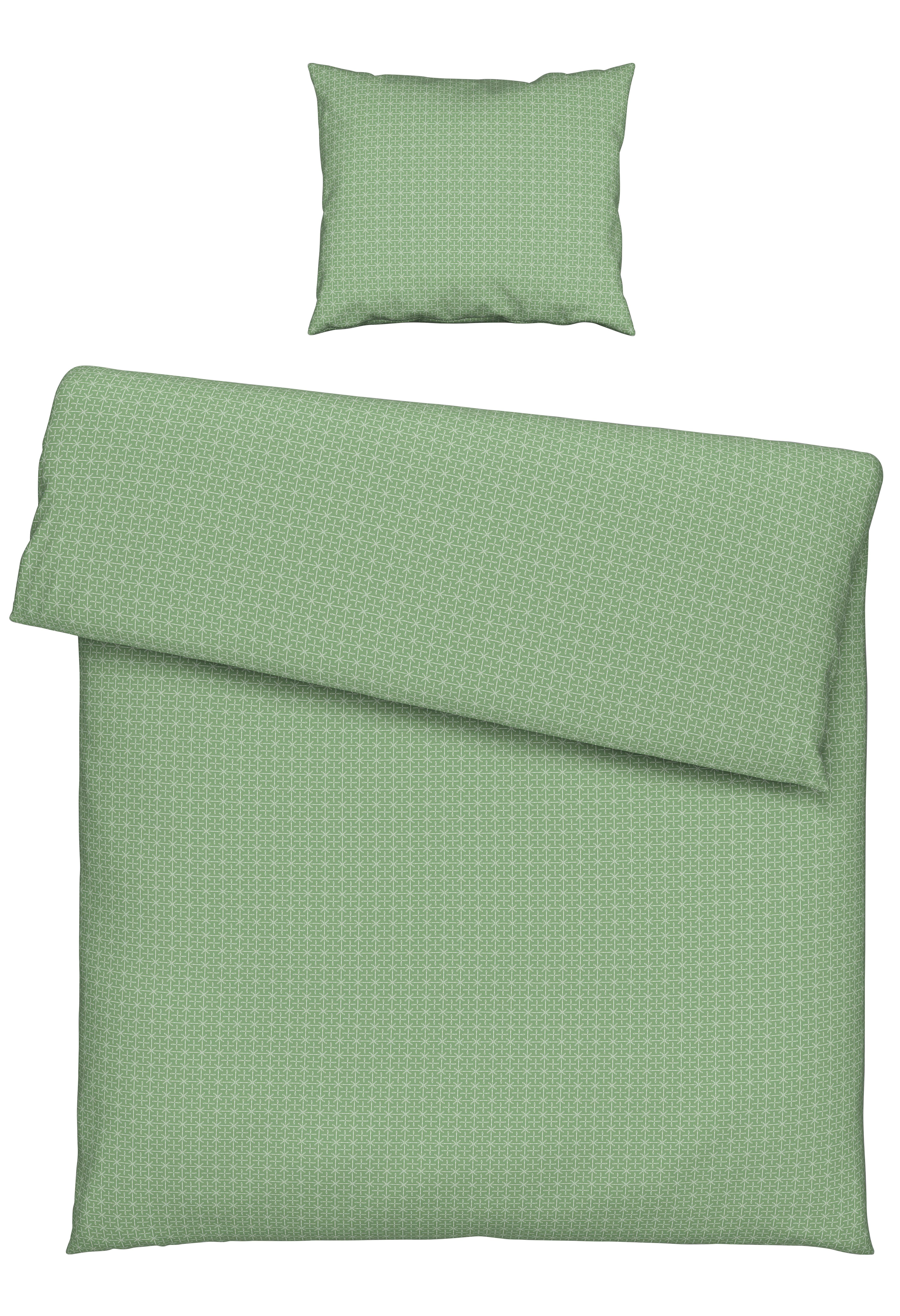 BETTWÄSCHESET LAURA - Grün, Konventionell, Textil (160/210cm) - Modern Living