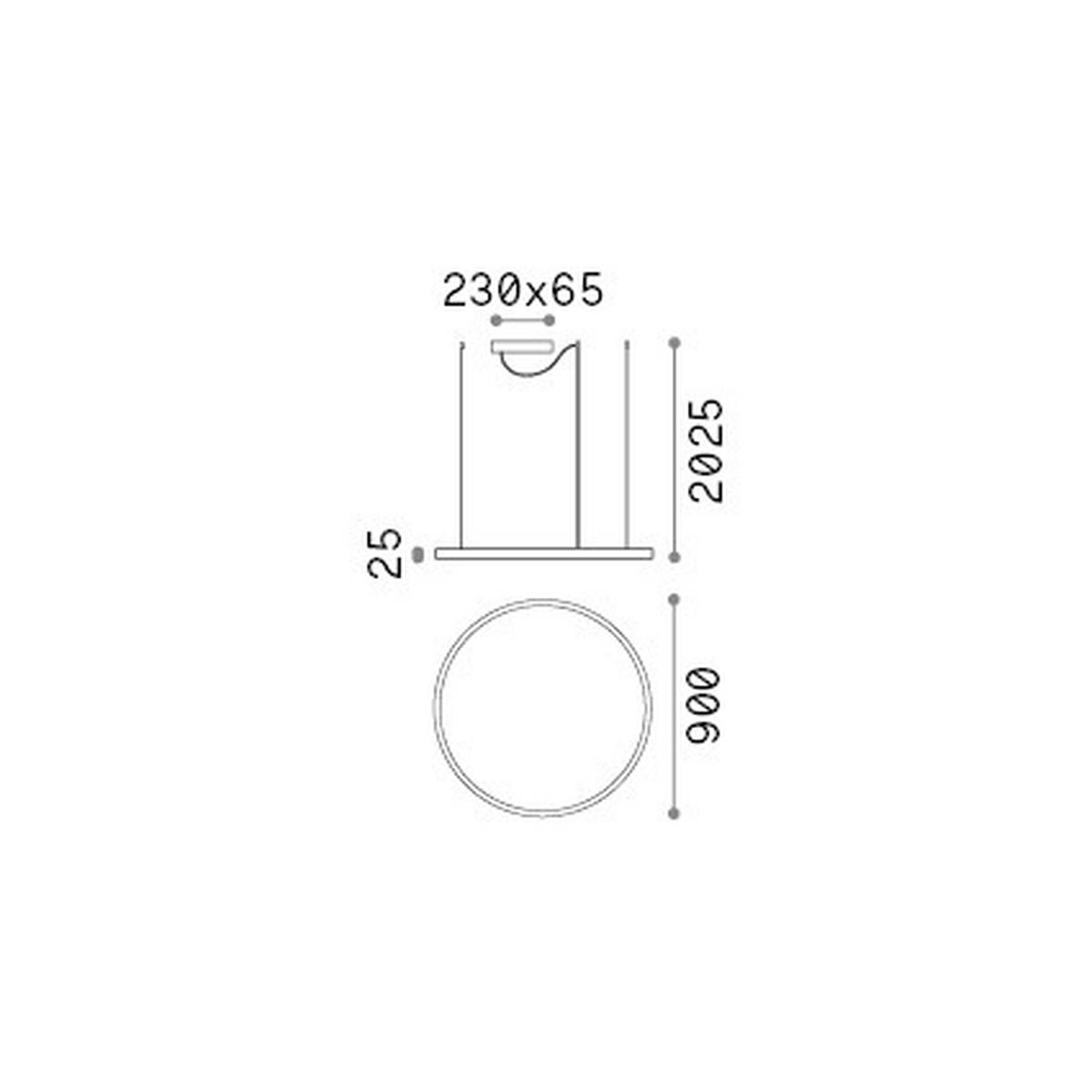 LED-Hängeleuchte Oracle Slim Schwarz max. 55 Watt - Schwarz, Design, Kunststoff/Metall (90/90/27,5/202cm) - Ideal Lux