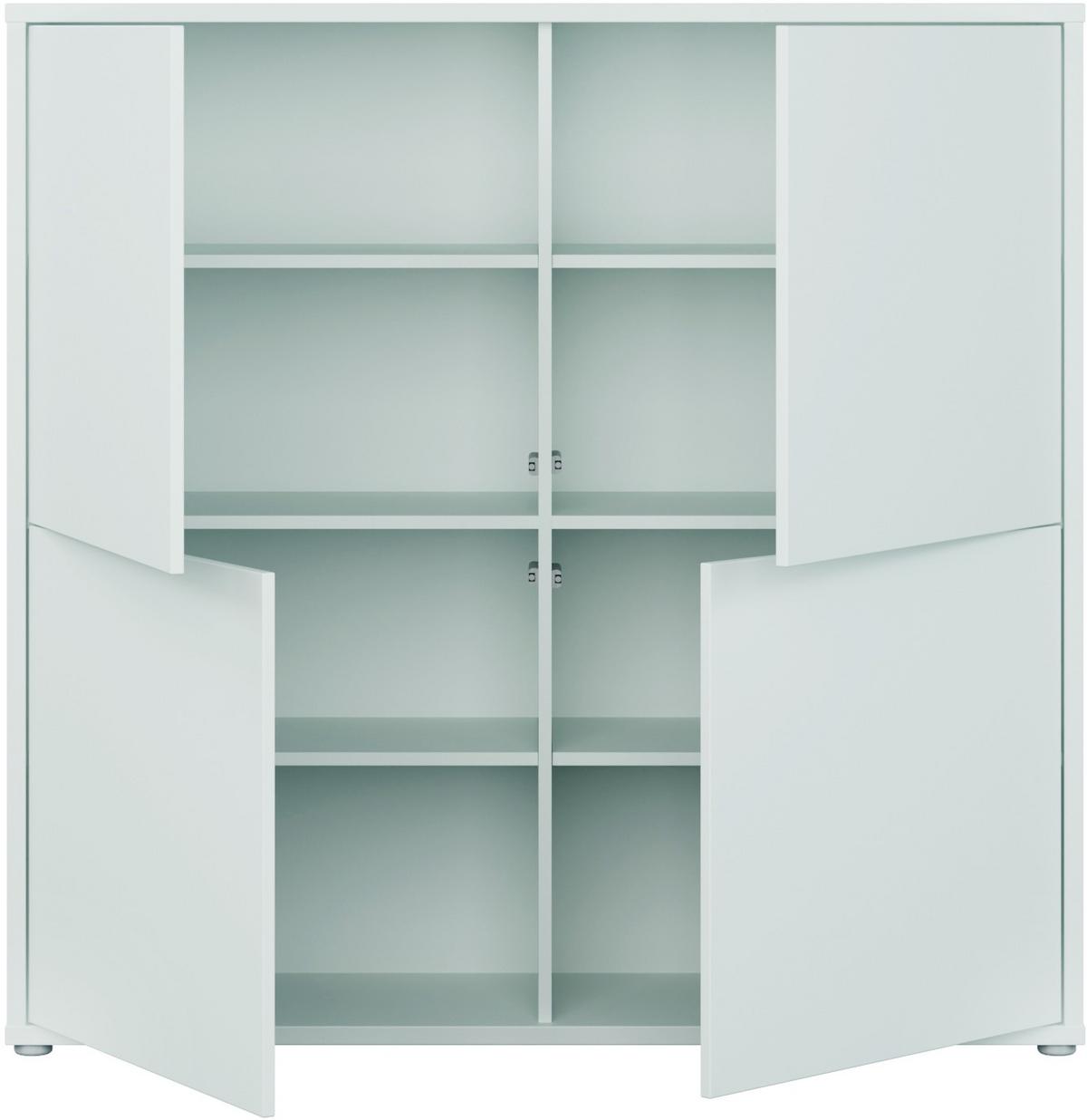 Visoka Komoda Alice, Svetlo Siva - siva/svetlo siva, Moderno, umetna masa/leseni material (124,5/121,5/34,9cm) - Carryhome