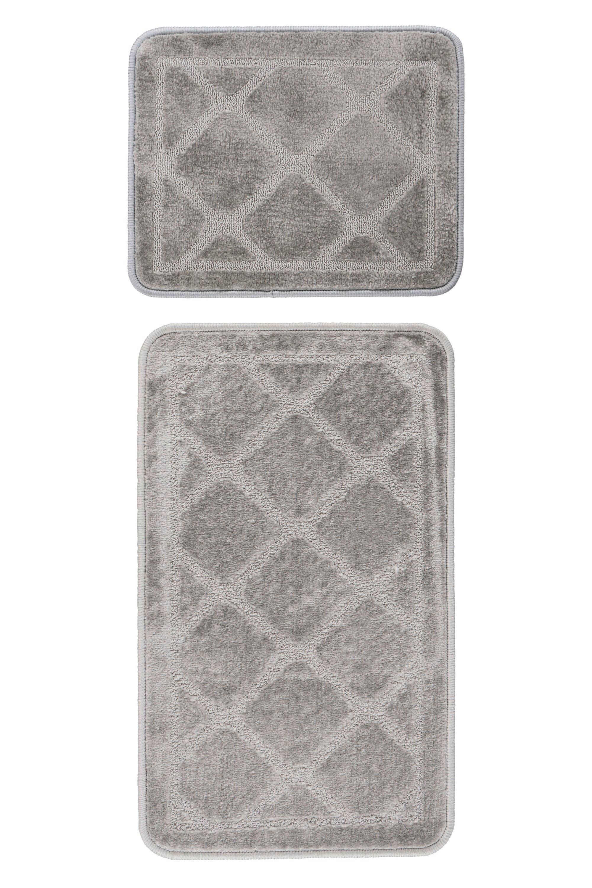 Bademattenset Lagoon 125 Silber  2er-Set - Basics (50/80cm) - Kayoom