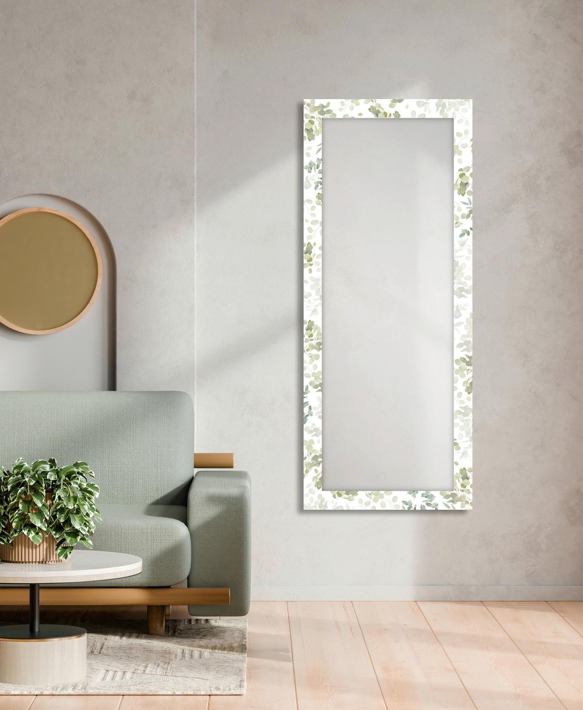 Oglindă Mediterraneo - alb/verde, Modern, sticlă/material pe bază de lemn (71/172/3cm) - Premium Living