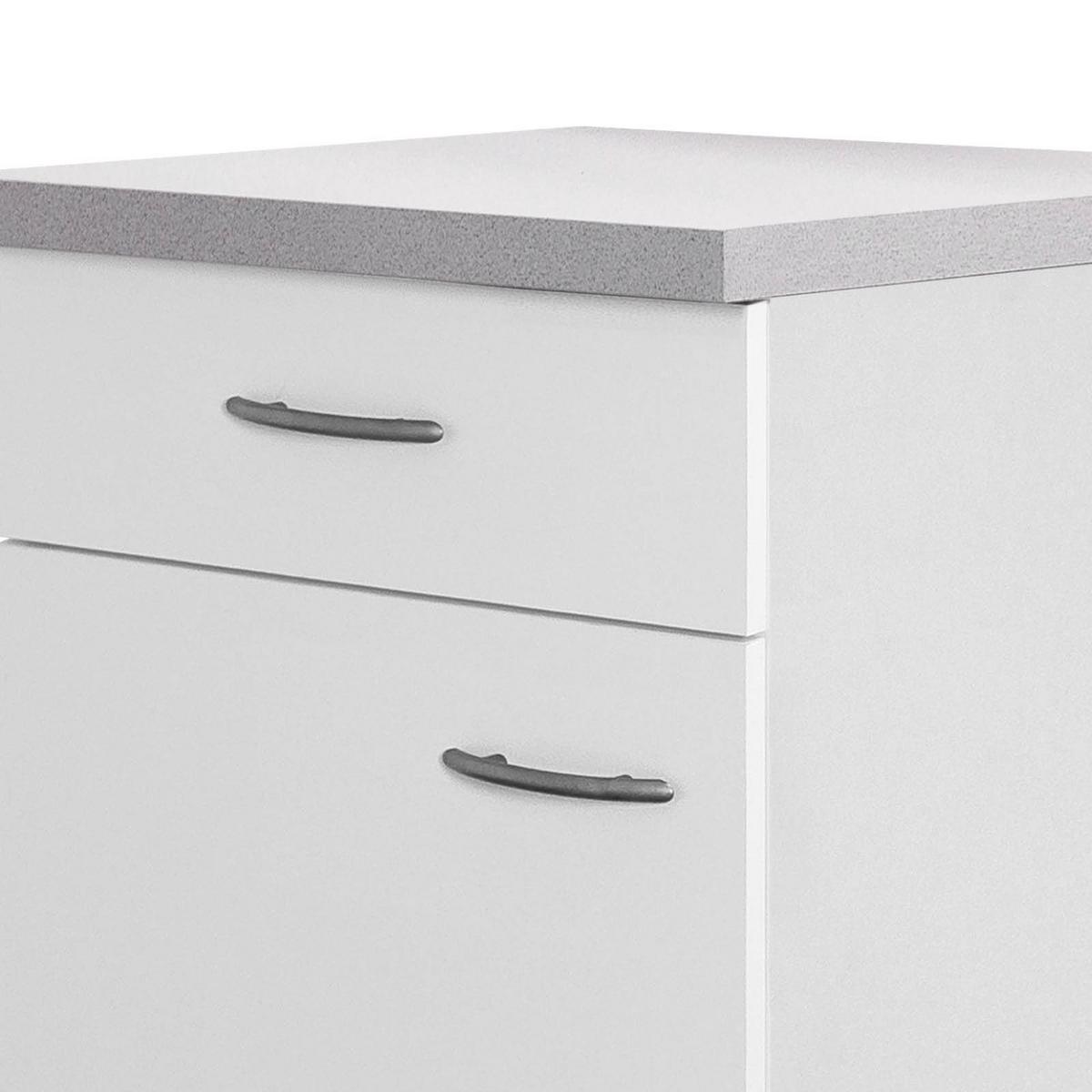 Kuhinjska Spodnja Omarica Wito, Bela - barve nerjavečega jekla/bela, umetna masa/leseni material (40/85/60cm) - FlexWell