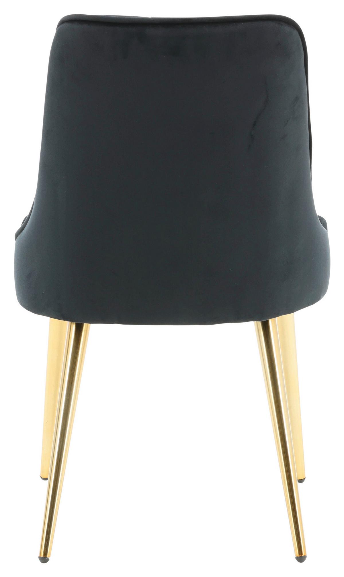 STUHL-SET VELVET DELUXE - Goldfarben/Schwarz, Design, Kunststoff/Textil (50/88.5/66cm) - Livetastic