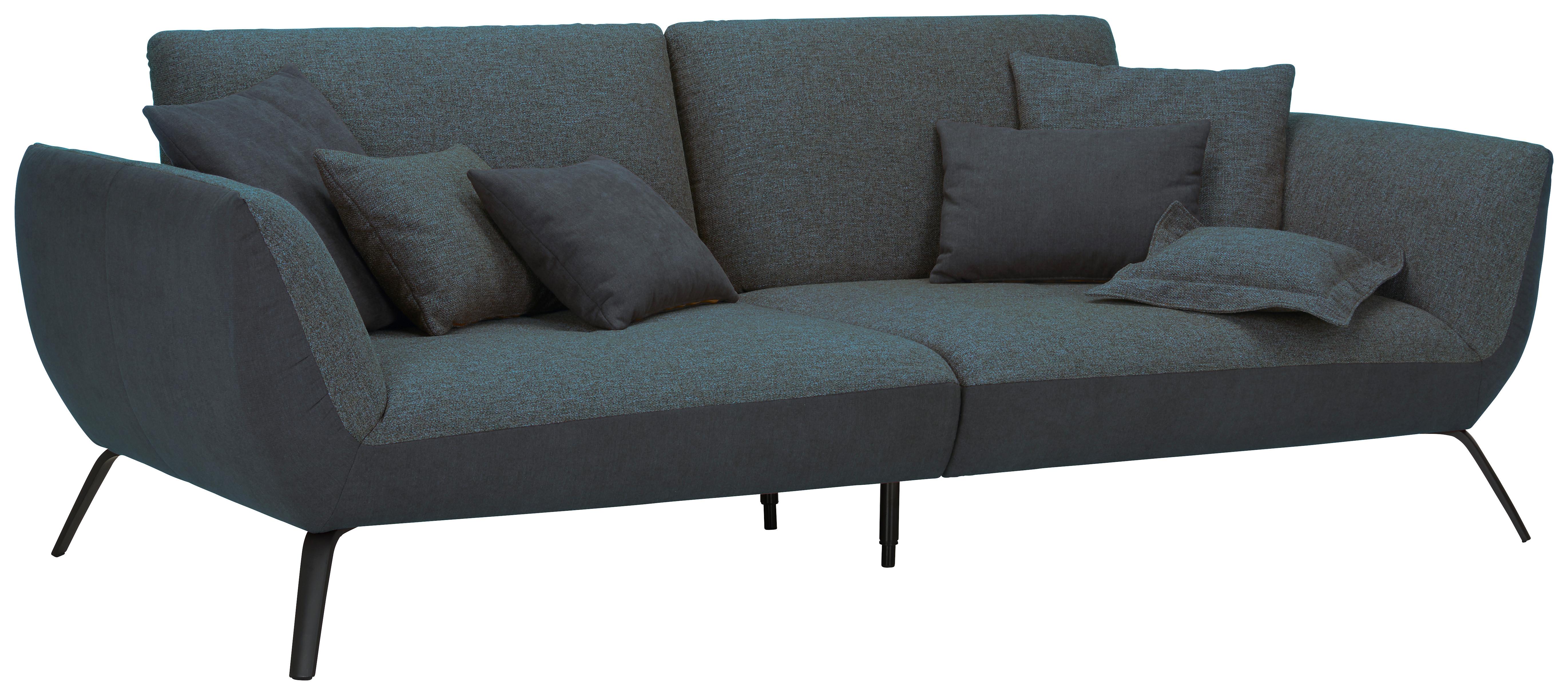 Bigsofa Trendy Blaugrau - Blaugrau/Schwarz, MODERN, Holzwerkstoff (260/93/124cm) - Premium Living