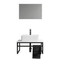 Kopalnica Bitila 60, Bela, Črna - črna/bela, Moderno, kovina/steklo (60cm) - MID.YOU