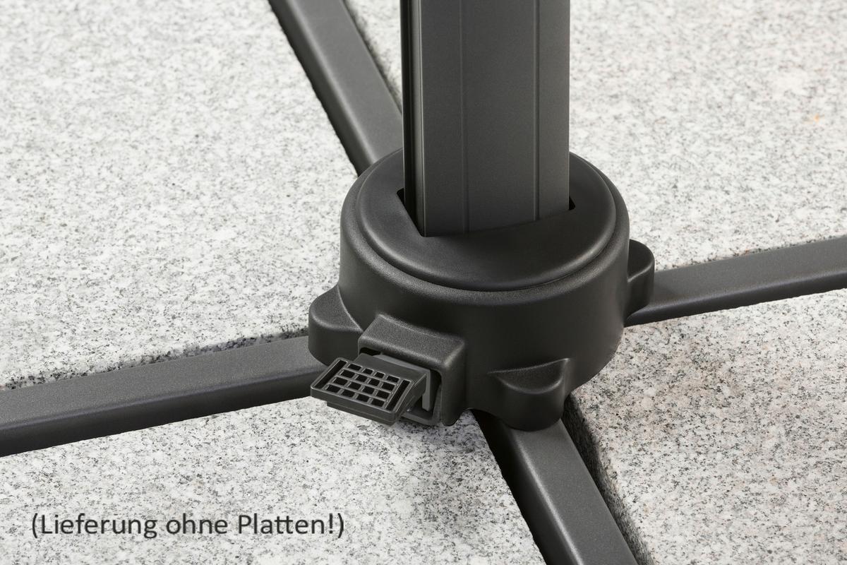Ampelschirm Rhodos Hellgrau - Anthrazit/Hellgrau, Basics, Textil/Metall (358/263/300cm) - Schneider