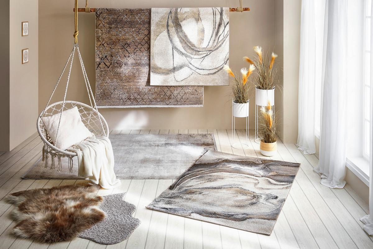 Webteppich Perle in Beige ca. 120x170cm - Beige, MODERN, Textil (120/170cm) - Mömax