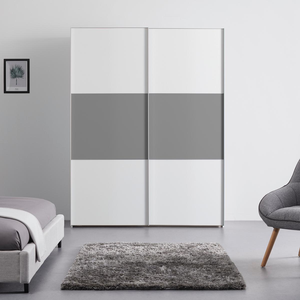 Ormar S Kliznim Vratima Includo - bijela/siva, Moderno, drvni materijal/metal (167/222/68cm) - Premium Living