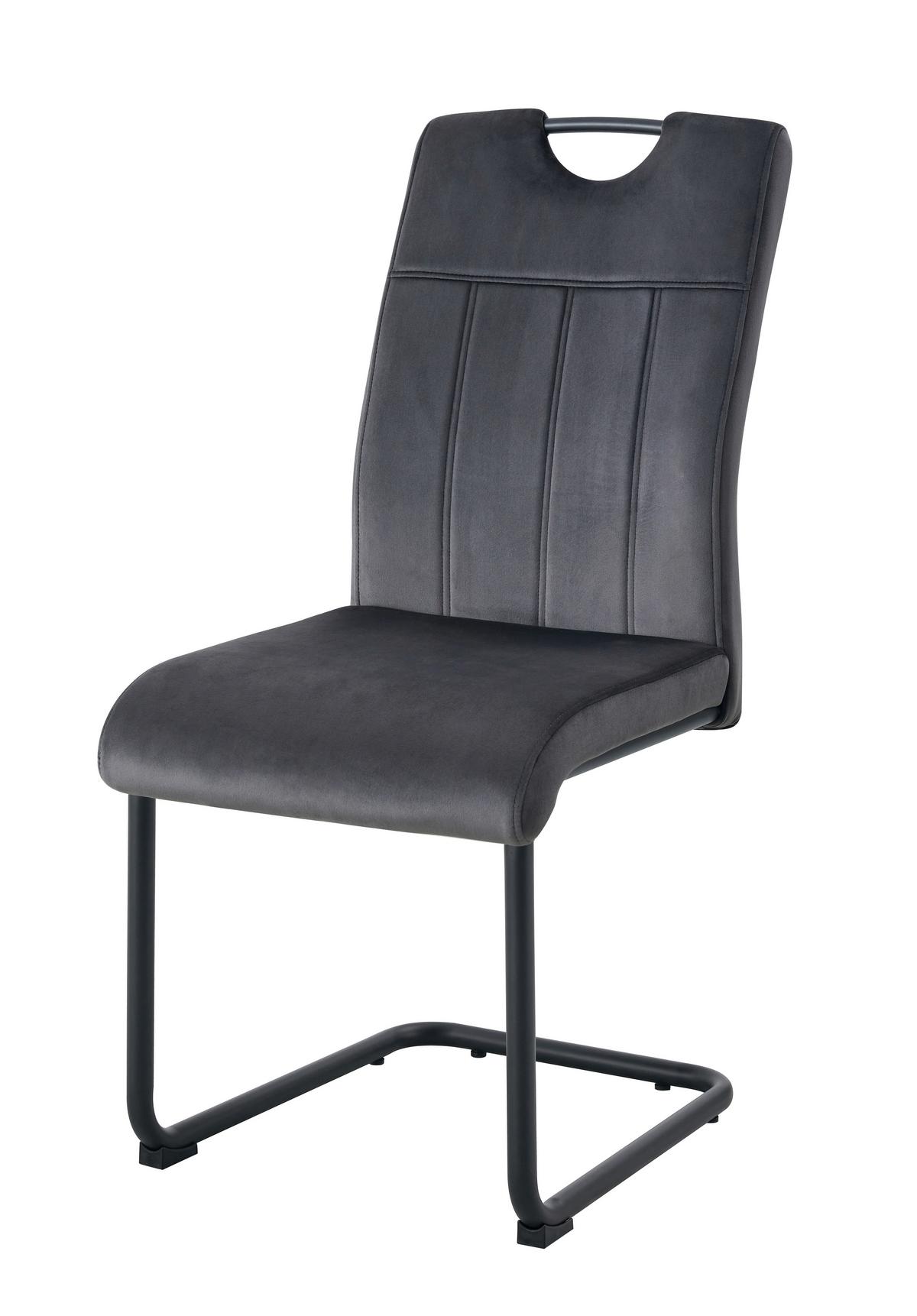 Set Nihajnih Stolov Lisa, Antracit, 2 Kos - črna/antracit, Moderno, kovina/tekstil (43/98/61cm) - MID.YOU