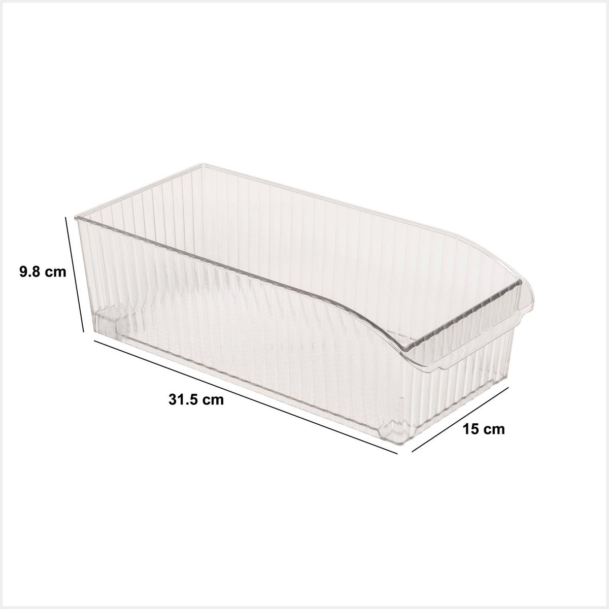 Organizator frigider Streaks cca. 31x15 cm - transparent, Basics, plastic (31,5/15/9,8cm)