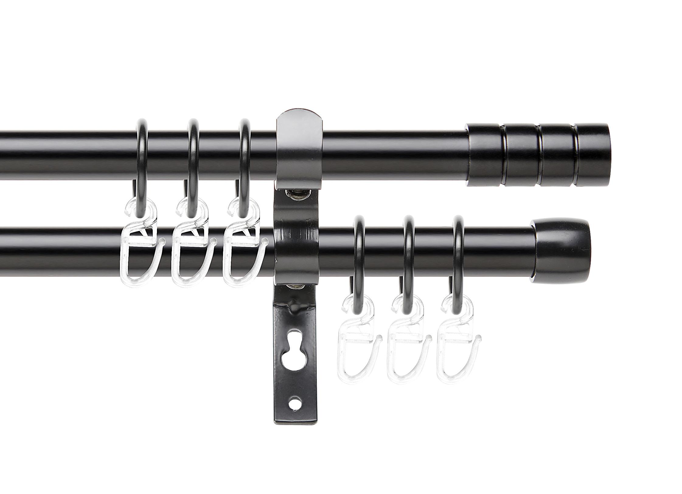 Set Za Drog Za Zavese Joo 2 - črna, kovina/umetna masa (130-240cm) - Premium Living